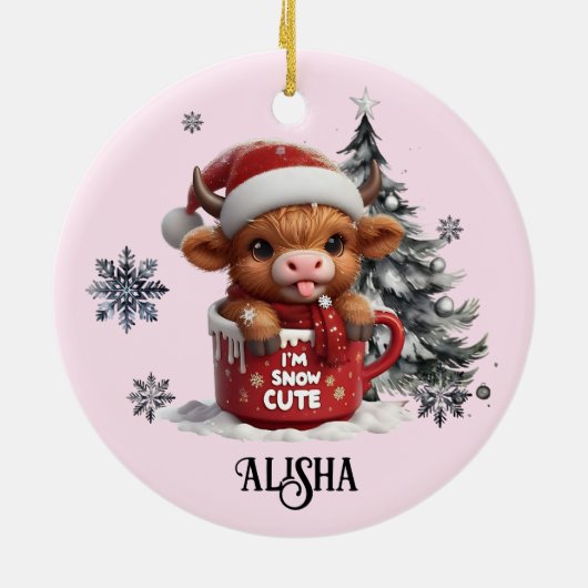 Name Weihnachtsschmuck Ich bin Schnee niedlich Hig (Hinten)