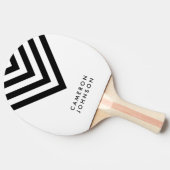 Name Weiß und Schwarz Minimalistisch Zickzack hinz Tischtennis Schläger (Seitenansicht)
