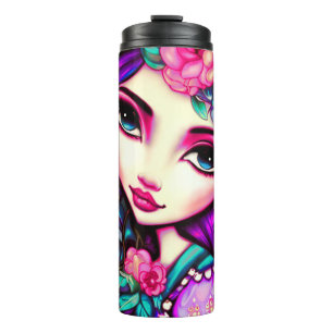 Name Whimsical Girl Artistic Thermal Tumbler Thermosbecher