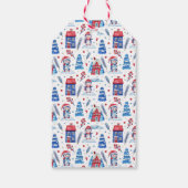 Name, Whimsical Merry Christmas Pinguin Geschenket Geschenkanhänger (Rückseite)