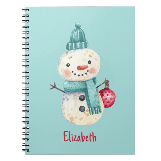 Name, Whimsical Snowman Winterplaner 6.5x 8.75 Notizblock (Vorderseite)