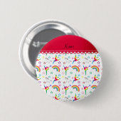 Name White Gymnastics Regenbows unicorns Button (Vorne & Hinten)
