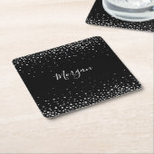Name White Script & White Diamonds, Black Vs 2 Rechteckiger Pappuntersetzer (angewinkelt)