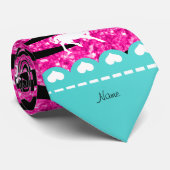 Name white unicorn hot pink Glitzer zebra streifen Krawatte (Gerollt)