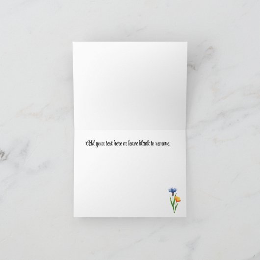 Name, Wildblumen für das helle Wasser Dankeskarte (Innenseite)