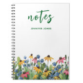 Name, Wildblumen für leuchtendes Wasser, Grenzen Notizblock (Vorderseite)