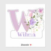 Name Wilma mit dem Letter W Sticker Cut-Out (Blatt)