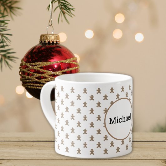 Name, Winter Holidays Gingerbread Mann 6oz Espressotasse