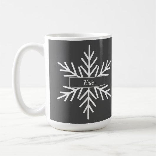 Name Winterschneeflocke einfach Kaffeetasse (Links)
