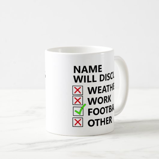 Name wird besprechen - Fußball oder Sport usw. Kaffeetasse (VorderseiteRechts)
