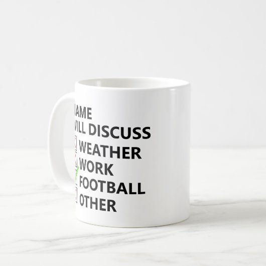Name wird besprechen - Fußball oder Sport usw. Kaffeetasse (Vorderseite Links)