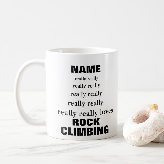 Name wirklich liebt Betrifft Rock Climbing Kaffeetasse (Mit Donut)