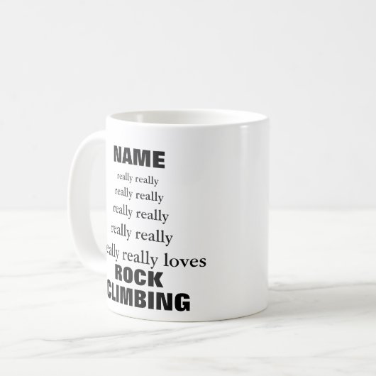 Name wirklich liebt Betrifft Rock Climbing Kaffeetasse (Vorderseite Links)