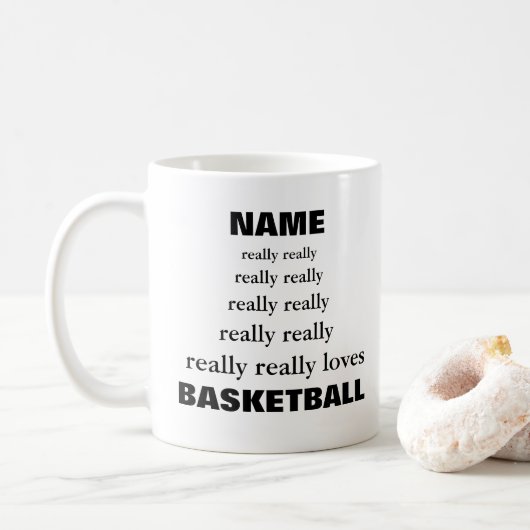 Name wirklich wirklich Liebe Betreff Basketball Kaffeetasse (Mit Donut)