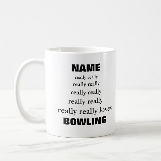 Name wirklich wirklich Lieben Betreff Bowling Kaffeetasse (Links)