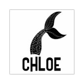 Name with Mermaid Tail Signature Stamp Gummistempel (Prägung)