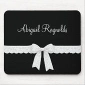 Name with White Ribbon and Bow Mousepad (Vorne)