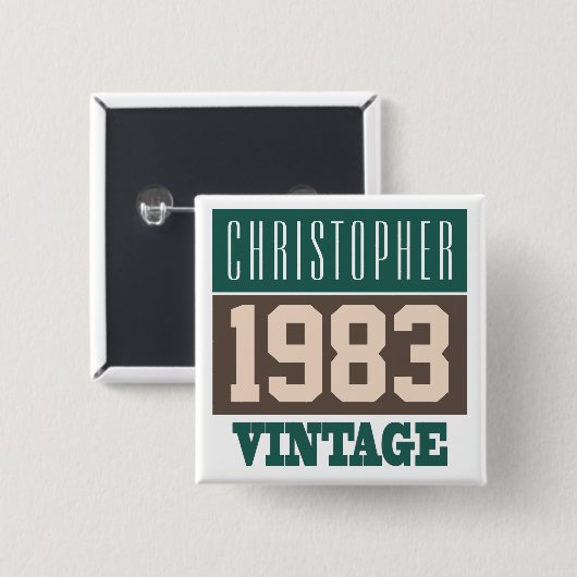 Name with Year 1983 Button (Vorne & Hinten)