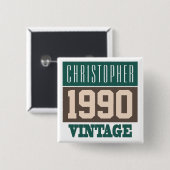 Name with Year 1990 Button (Vorne & Hinten)