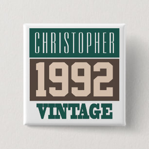 Name with Year 1992 Button