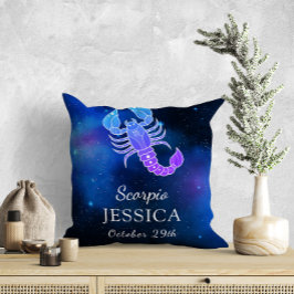 Name with Zodiac sign Scorpio Gift Throw Pillow Kissen