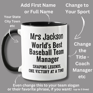 Name, Worlds Best Baseball Team Manager - Legends Tasse