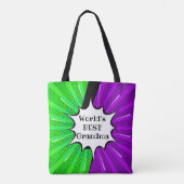 Name Worlds Best Oma Green Lila Comic ändern Tasche (Rückseite)