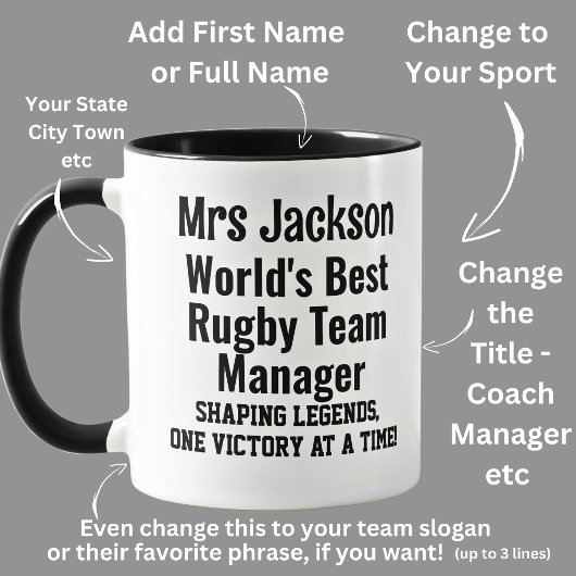 Name, Worlds Best Rugby Team Manager Tasse