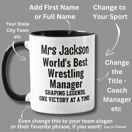 Name, Worlds Best Wrestling Team Manager Tasse