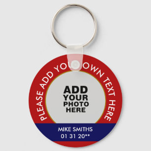 Name, Wortart und Sonderdatum, Foto rot Schlüsselanhänger