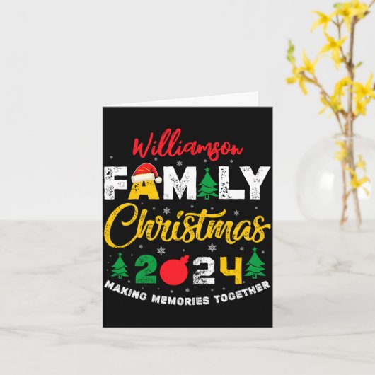 Name Year Matching Family Christmas Reunion T Shir Karte (Gelbe Blume)