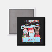 Name Year Matching Santa Family Christmas T Shirt Magnet (Vorderseite/Rückseite)