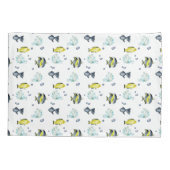 Name Yellow Blue Tropical Fish Pattern Kinderzimme Kissenbezug (Rückseite)