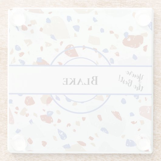 Name, You're the Best, Terrazzo Pattern Glasuntersetzer (Rückseite)