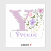 Name Yvonne mit dem Letter Y Sticker Cut-Out (Blatt)