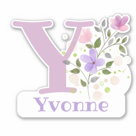 Name Yvonne mit dem Letter Y Sticker Cut-Out (Vorderseite)