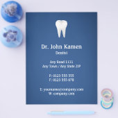 Name Zahnarzt | Blaue Info Flyer (Einzeln)