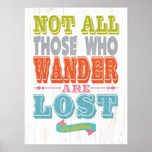 Name Zitat Art nicht alle, die wander Poster (Vorne)