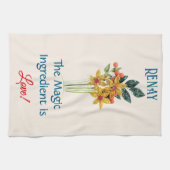 Name, Zitat, Blume drucken, drucken Geschirrtuch (Horizontal)