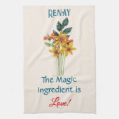 Name, Zitat, Blume drucken, drucken Geschirrtuch (Vertikal)