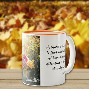 Name Zitat, schöner Herbstdruck 11oz Zweifarbige Tasse