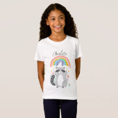 Name zu Racoon und Regenbogen hinzufügen , Raccon T-Shirt (Vorne ganz)