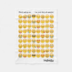 Name zum Personalisierten Emoji-Druckfenster hinzu Fleecedecke