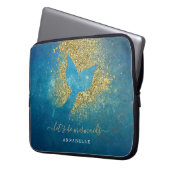 Name zum Personalisierten Mermaid-Schwanz hinzufüg Laptopschutzhülle (Vorderseite Links)