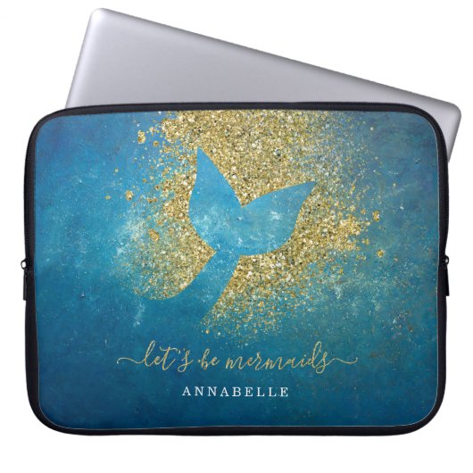Name zum Personalisierten Mermaid-Schwanz hinzufüg Laptopschutzhülle (Vorderseite)