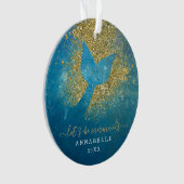 Name zum Personalisierten Mermaid-Schwanz hinzufüg Ornament (Vorderseite)