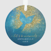 Name zum Personalisierten Mermaid-Schwanz hinzufüg Ornament (Rückseite)