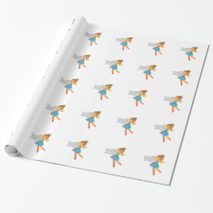 Name zur Ballerina hinzufügen, Vintage-Kunst-Blume Geschenkpapier