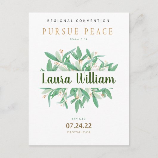 NameAngepasste 2022 JW Convention Taufe Postkarte (Vorderseite)