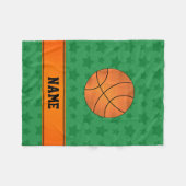Namebasketball-Grünsterne Fleecedecke (Vorderseite (Horizontal))